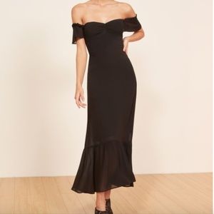 black butterfly dress from reformation size 6